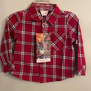Masala baby size 6-12mos, Mason tartan red check shirt. 100% cotton.